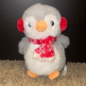 American Greetings Plush Penguin Toy - Gray, Red, Orange